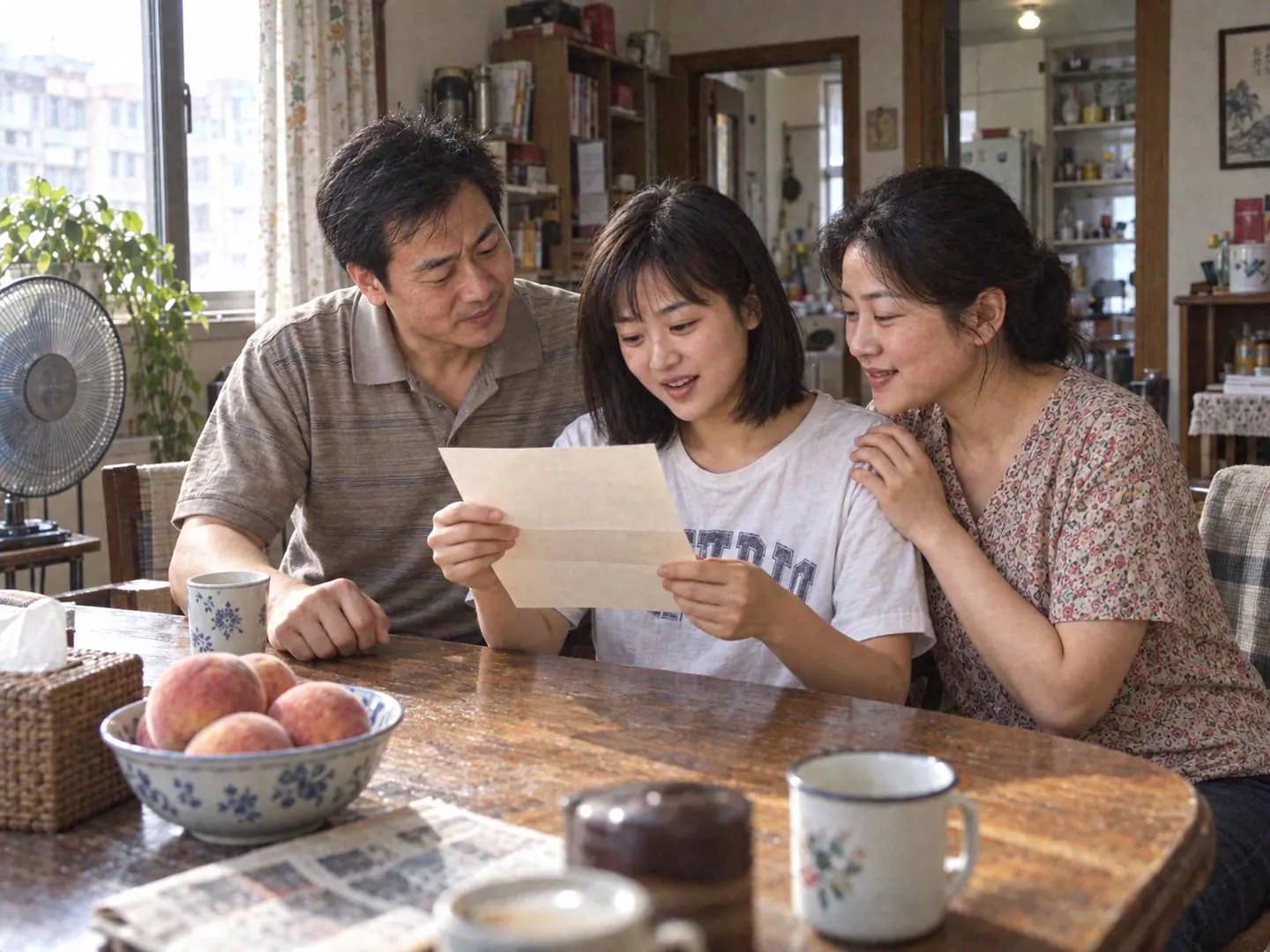 2012年,一家人在录取这一生活节点的纪实感画面